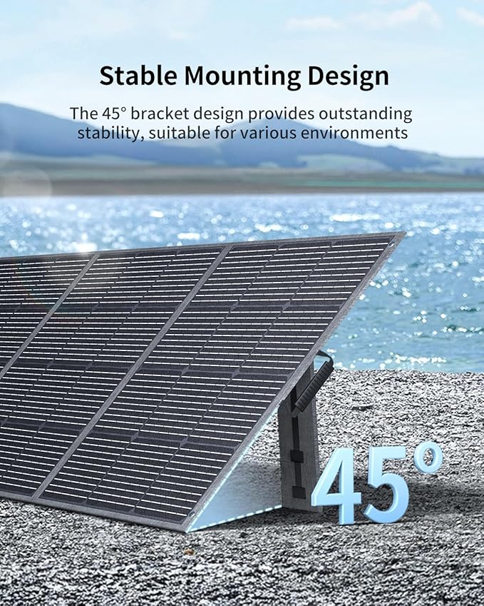 400W Portable Solar Panel with Kickstand Foldable &amp Durable 23.5% High Efficiency Waterproof IP68 for Power Station Off Grid Outdoor Adventures Camping RV Road Trip Home (PV400)