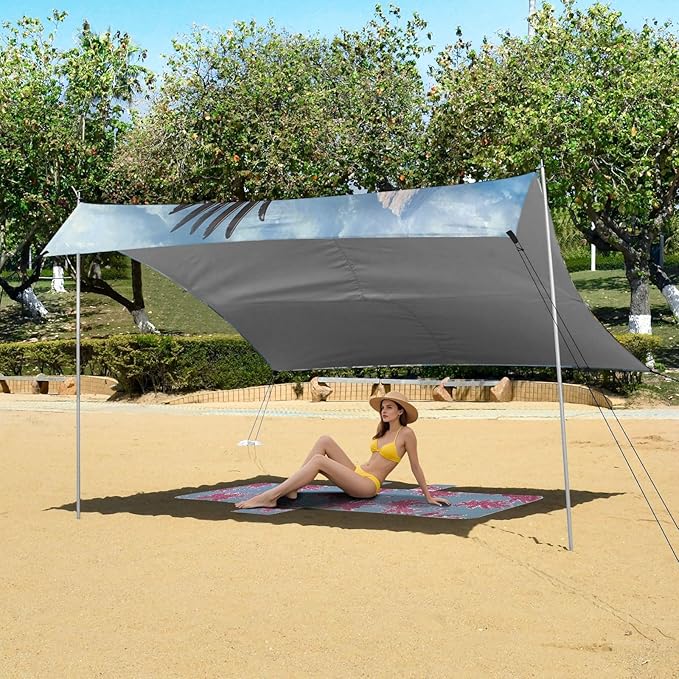 ALAZA Eagles Forest Mountains Beach Tent Sun Shelter Portable Canopy Sunshade for Outdoor Camping Picnics Backyard Fun 10x9 ft