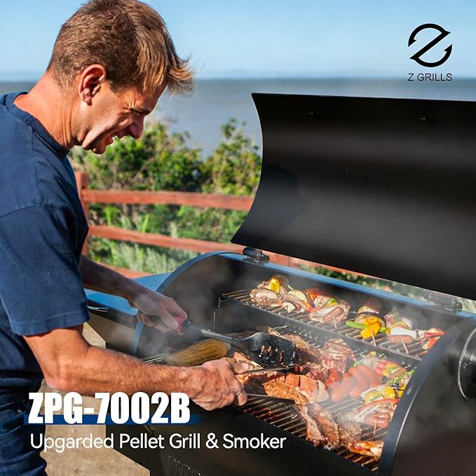 Z GRILLS 2026 Upgrade 8-in-1 BBQ Pellet Grill &amp Smoker 697 sq in Cooking Area PID Auto Temperature Control 28 lbs Hopper Capacity Outdoor Grill Black (Grill Cover Included)