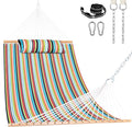 Lazy Daze Hammocks 12 FT Sunbrella Fabric Hammock not Fading with Spreader Bars and Free Pillow Fits for 2 Persons All Weather and Fade Resistant for Patio Yard 450 lbs Capacity Carousel Confetti