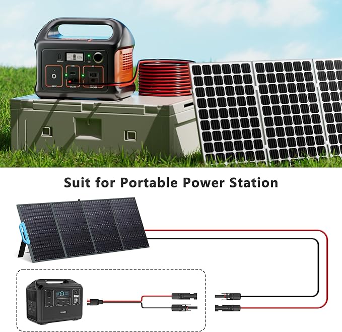 Solar to Anderson Extension Cable 10AWG 20FT Solar Connector for RV Foldable Solar Panel Portable Power Station Solar Generator(20FT)