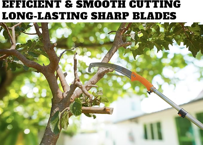 48-144 Telescoping Pole with Tree Pruner Extendable for Tree Trimming // Manual Pole Saws for Tree Trimming // Long Tree Trimmer with Telescopic Extension Pole // The Ultimate Tree Pruning Pole Saw
