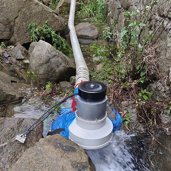 3000W Micro Hydroelectric Generator 220V Water Turbine High Power Hydroelectric Generator with Ballast and 110mm Inlet Fitting 3500RPM Permanent Magnet Generator for Home Outdoor3kw220V