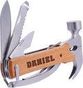 Custom Pocket Knife for Men Personalized Gift for Men Custom Engraved Multitool Multiple Tools for Wooden Handle Cool Birthday Christmas Fathers Day Gift for Dad Husband Grandpa