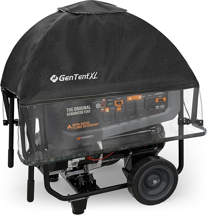GenTent XL Open Frame Running Cover – Universal Kit Generator Tent for Larger Generators (Black XL - Standard)