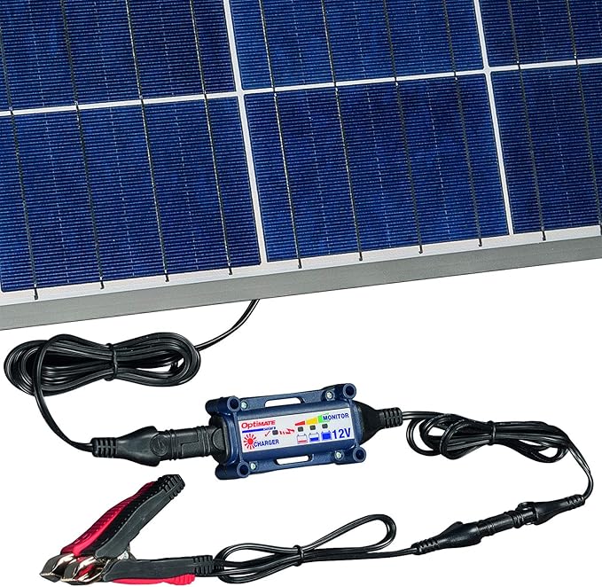 OptiMATE SOLAR + 80W Solar Panel TM-523-8 Solar Pulse Charger Tester &amp Maintainer for 12V batteries with 80W solar panel