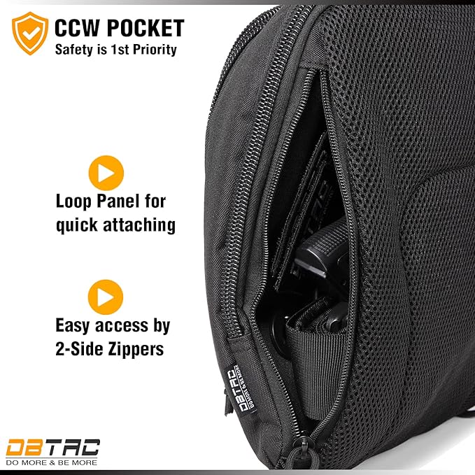 DBTAC Tactical Sling Bag | 8L Military Shoulder Chest Pack for Full Size Concealed Carry Range Travel Outdoor Sports | Range Travel Outdoor Sports Military