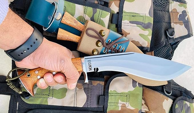 Genuine Hand Forged Kukri 10 Inch Blade Authentic British Nepali Military Iraqi Operation Gripper Blocker Handle Khukuri Veteran Khukuri House in Nepal