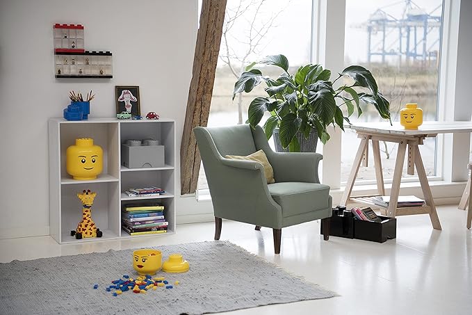 Room Copenhagen LEGO Storage Heads Stackable Storage Container - Buildable Organizational Bins for Kid’s Toys and Accessories - 6.30 x 6.30 x 7.28in - Small Skeleton Holds 250 Bricks