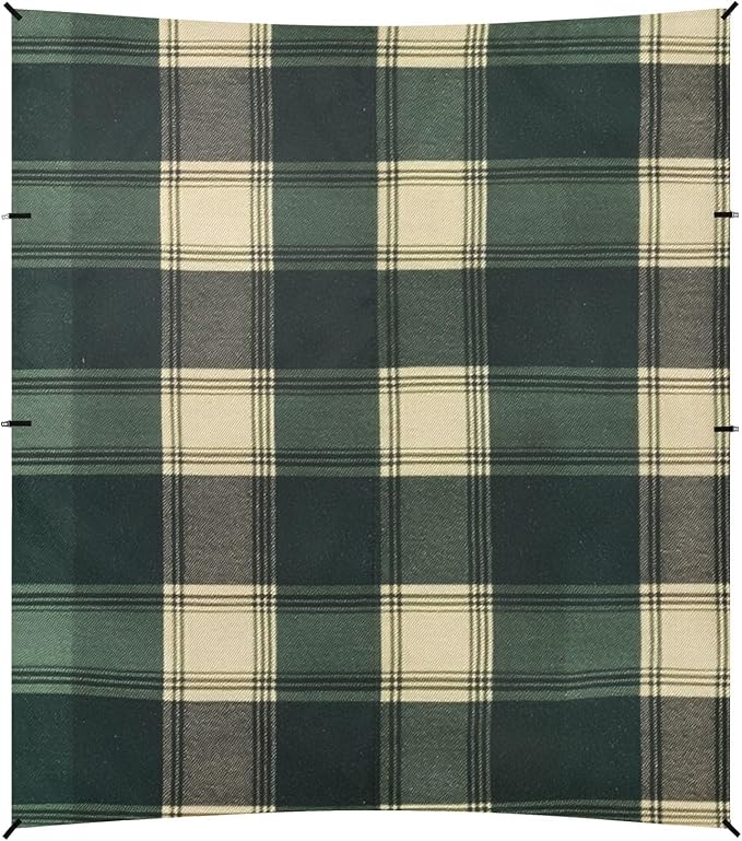 Springgreen Buffalo Plaid Check Tartan Scotland Beach Cabana Tent UPF50+ Easy Setup Shade Sun Shelter Includes Sand Shovel Sandbags Stability Poles for Camping Picnics Backyard &amp Fishing