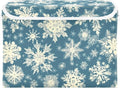 Pretty Christmas Snowflakes Blue Storage Box with Lid 1 PC Foldable Storage Bin with Lids Stackable Storage Bins Cube Closet Organizer Basket with Flip-Top Lid &amp Handles for Shoes Books Towels
