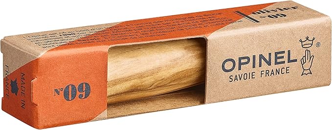 Opinel Pocket Knife No. 09 with Olive Wood Handle and 12C27 Steel Olive
