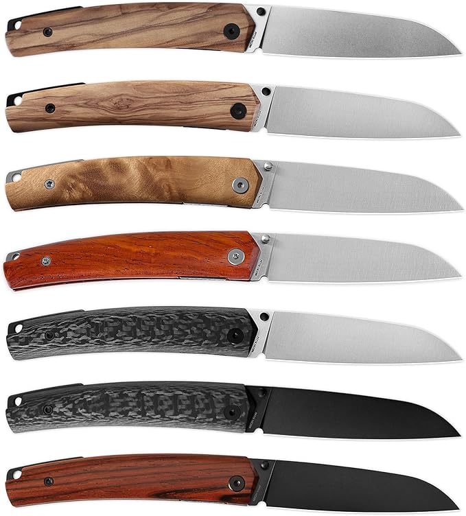 Petrified fish PF719 Folding Knife3.38 14C28N Steel Blade G10 Handle Thumb Stud Liner lock Pocket knife (Cocobolo Wood Satin)