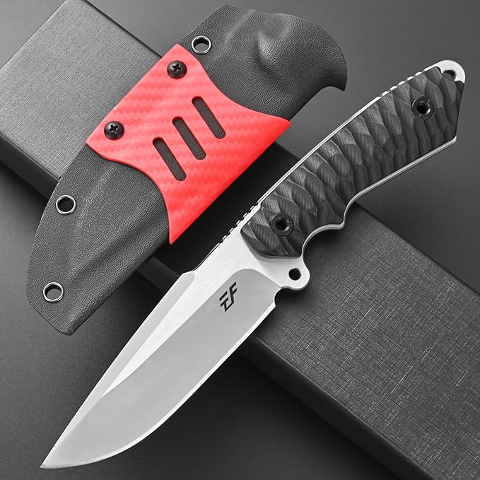 Eafengrow EF162 Fixed Blade Knife AUS-8 Steel Blade G10 Handle Full Tang Compact EDC Tool Fix Knifes for Outdoor Camping Survival