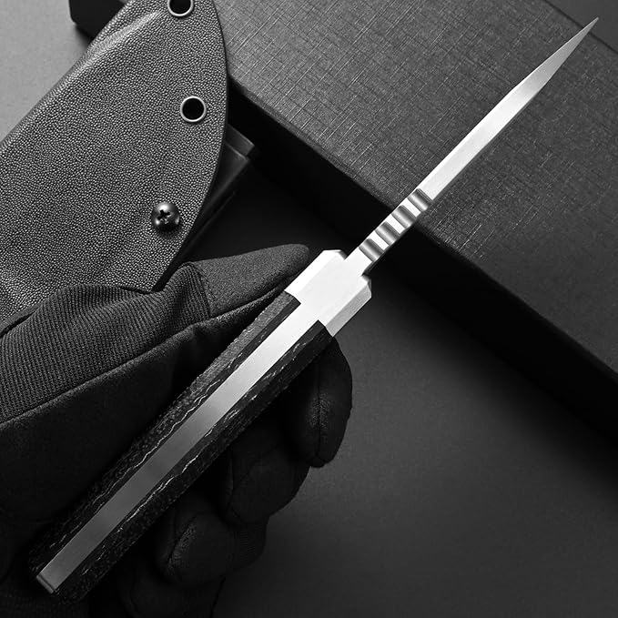 Eafengrow EF160 Fixed Blade Knife AEB-L Steel Blade Micarta &ampSteel Head Handle Full Tang Compact EDC Fix Knifes for Camping Survival