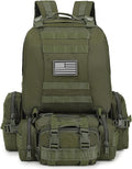 Tactical Backpack for Men Women Large Waterproof Military Backpack Detachable Molle Backpack Army Assault Pack (Green)