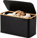 Storage Basket with Lid and Handles 135L Fabric Bin with Divider for Shelf Closet Toy Organization Collapsible Storage Organizer for Home Black