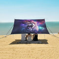 ALAZA Lion Howling Beach Tent Sun Shelter UPF50+ Protection Beach Shade Canopy w/ 4 Sandbags for Outdoor Camping Fishing Backyard Fun Picnic 10x9 ft