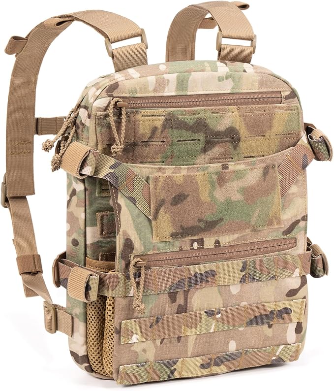 ABP Tactical MOLLE Hydration Backpack Military Assault Vest Back Panel Pack for Men Training Hiking Airsoft