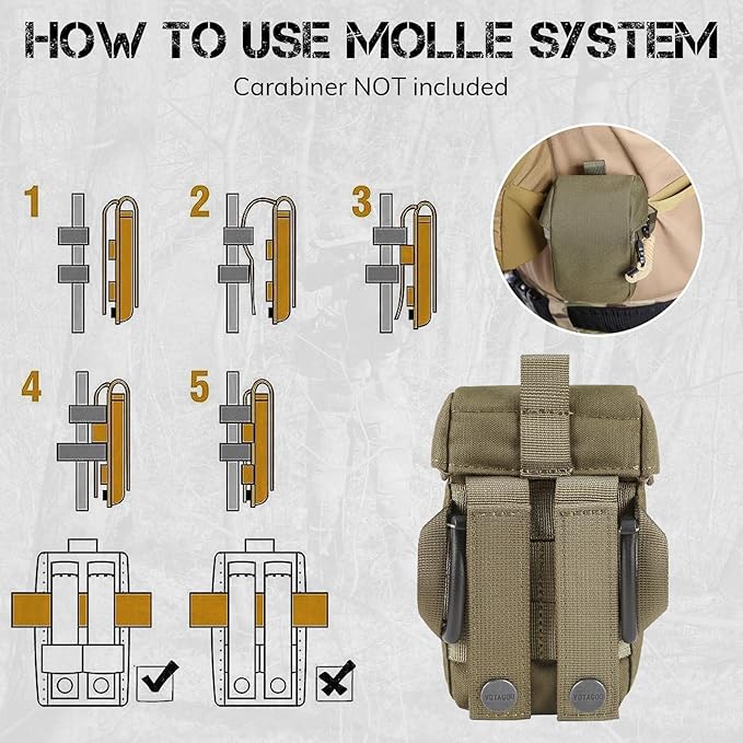 Rangefinder Pouch with Protective Padding and Quick-Release Buckle Molle Compatiblefor Binocular Packs Tactical Hunting Bag Accessory