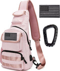 Tactical Shoulder Bag - 1000D Molle Military Backpack Outdoor Daypack Chest Pack (Lightpink)