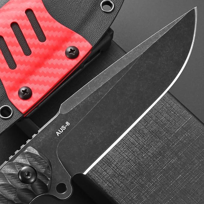 Eafengrow EF162 Fixed Blade Knife AUS-8 Steel Blade G10 Handle Full Tang Compact EDC Tool Fix Knifes for Outdoor Camping Survival