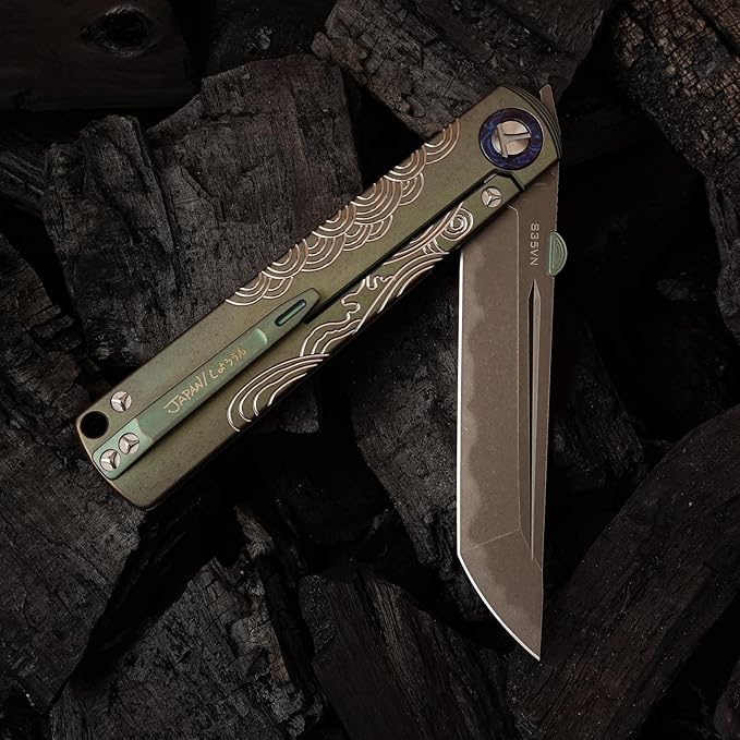 S35VN steel TC4 titanium alloy handle pocket folding knife Japanese style can be preferred as a gift camping home outdoor EDC