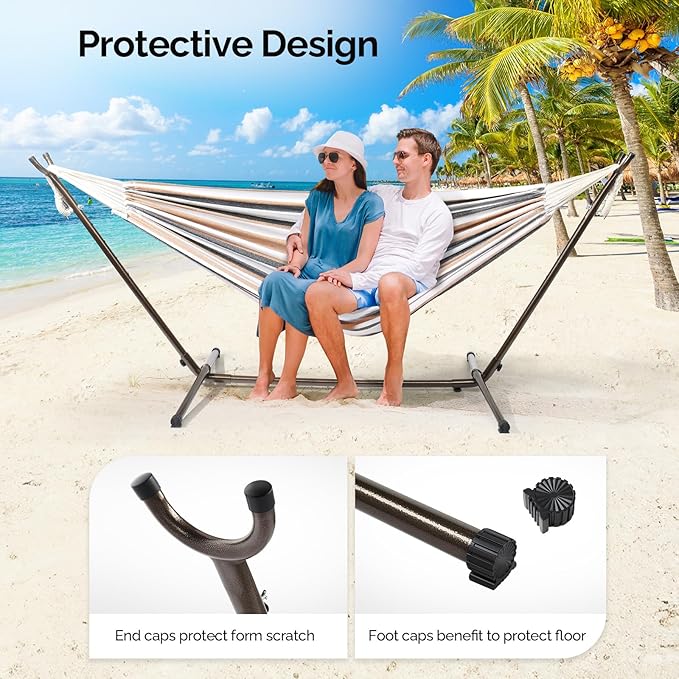 ONCLOUD 9 FT Hammock Stand Only Heavy Duty Adjustable Indoor Outdoor Space Saving Steel Stand with Carrying Case Universal Hammock Stand with 450 Pounds Capacity for Garden (Antique Bronze Finish)