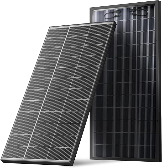 300 Watt Bifacial Solar Panel N-Type 18BB 25% High Efficiency Monocrystalline Solar Cell Off Grid PV Power for Home Rooftop RV Camper Marine Boat Farm (300W)