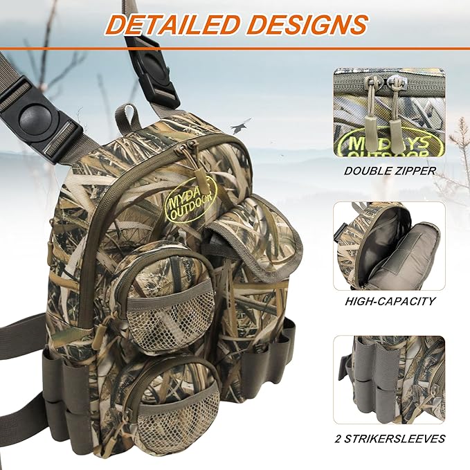 Tactical Shoulder BagHunting Chest RigFly Fishing Chest PackOutdoor Military Sling BagSports Chest PackHunting Binocular PackLightweight Carry Pouch