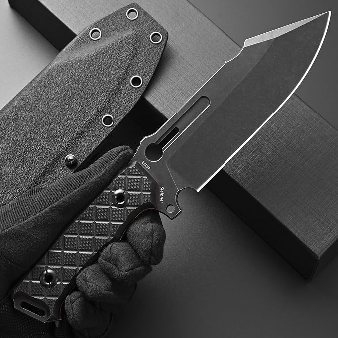 Eafengrow EF157 Fixed Blade Knife Sleipner Stainless Steel Blade Full Tang G10 Handle EDC Straight Knifes for Working Camping Hunting Adventure