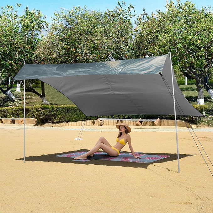 ALAZA Labrador Cute Dog Swims in The Sea Beach Tent Sun Shelter Portable Canopy Sunshade for Outdoor Camping Picnics Backyard Fun 10x9 ft