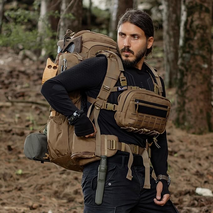 Mardingtop Chest Bag for MenOutdoor Tactical Molle Vest Chest Pack for RunningCyclingHikingEDCTravel