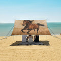 ALAZA Running Horse Beach Tent Sun Shelter UPF50+ Protection Beach Shade Canopy w/ 4 Sandbags for Outdoor Camping Fishing Backyard Fun Picnic 10x9 ft