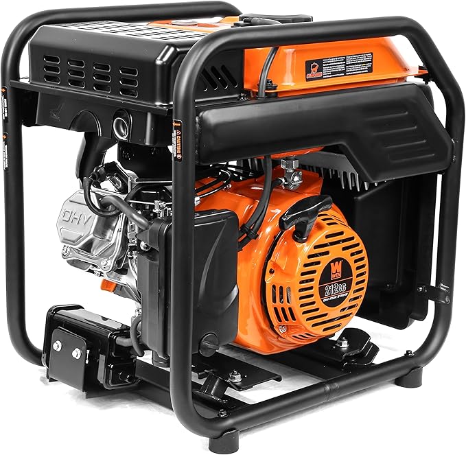 WEN GN400iX RV-Ready 4000-Watt Open Frame Inverter Generator with CO Shutdown Sensor Black/Orange