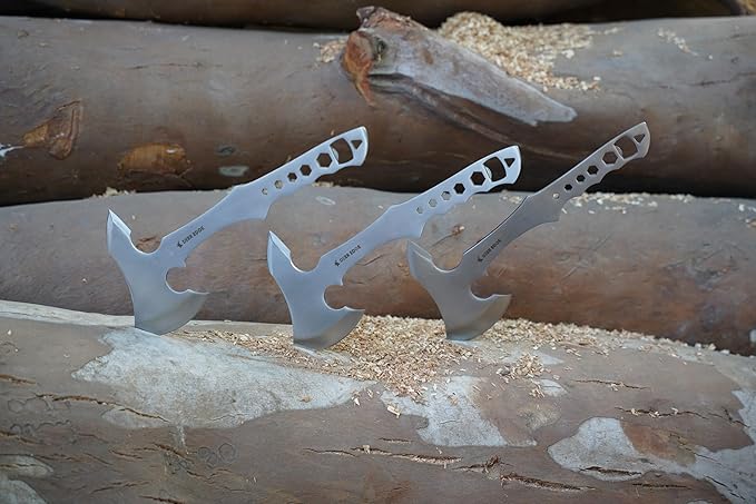 Professional Throwing Axe Set Pack of 6-11.5 Throwing Axe with Nylon Sheath - Stainless Steal Chopping Hatchet with Abs Handle for Competition and Recreation