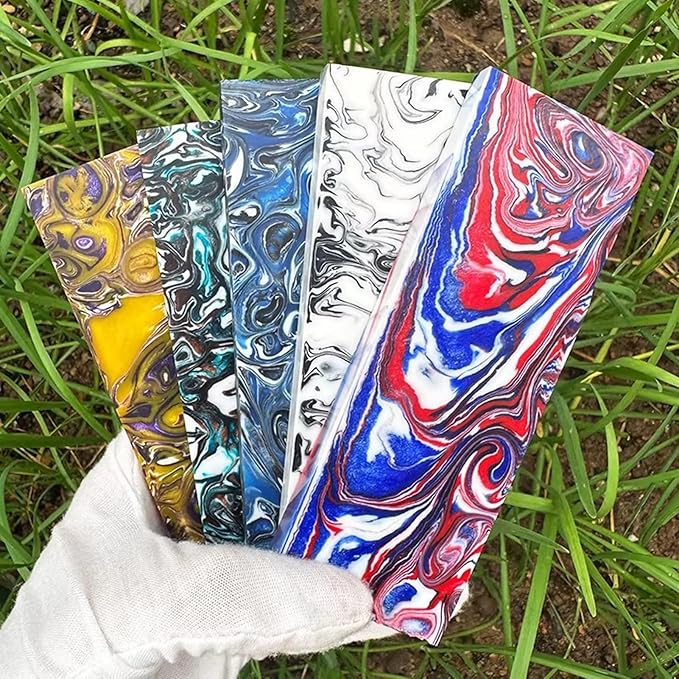 Black And White Resin Knife Handle Scale Blank Material Slingshot Folding Knife Carving Decorative Panel