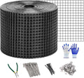 INCIKITI Critter Guard for Solar Panel Bird-Guard 6in x 100ft PVC Coated Pigeon Netting 1/2 Bird Mesh with 100 Fastener Clips 20 Tie Wire Cutting Scissor Gloves Pigeon Solar Panel Mesh for Bird