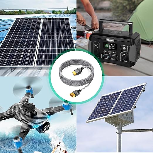 XT60 Extension Cable for ECOFLOW Delta River 3 2 Plus Pro Mini BLUETTI Anker SOLIX Series Portable Power Station Solar Generator RC Battery XT60 Female to Male Connector 10FT 3M 16AWG Nylon Wire Cord
