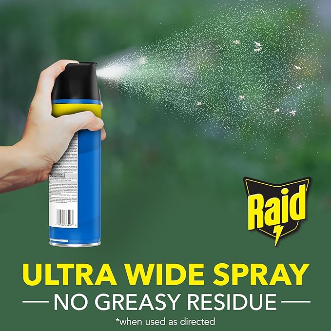 Raid Flying Insect Killer Mosquito and Fly Control No Lingering Chemical Odor Outdoor Fresh Scent 15 Ounce (Pack of 6)