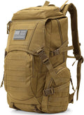 35L Military Tactical Backpack for MenWater Resistant Assault Pack for WomenKhaki Molle Daypack 3 Day Bug Out Bag Rucksack for Trekking CampingSurvivalEDC