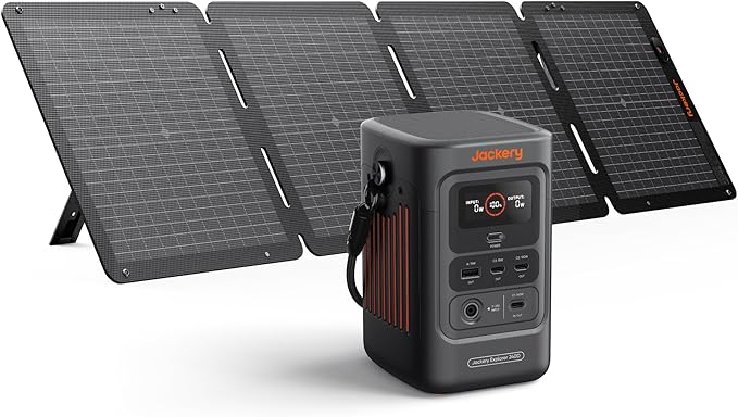 Jackery Explorer 240D Power Bank 256Wh LiFePO4 Battery Portable Power Station Charging Cable Included with 100W Soalr Panel