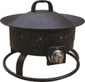 Bond Manufacturing 67836 54000 BTU Aurora Camping Backyard Tailgating Hunting and Patio. Locking Lid &amp Carry Handle Portable Steel Propane Gas Fire Pit Outdoor Firebowl 18.5 Bronze