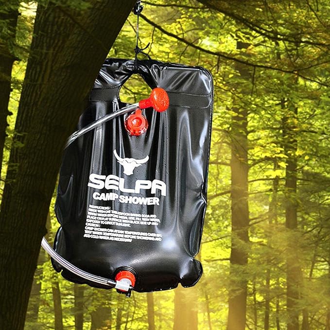 Solar Shower Bag 20L 20L Solar Shower Bag 5 Gallons/20L with Removable Hose and On-Off Switchable Shower Head for Camping Beach Traveling