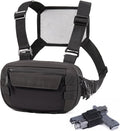 Tactical Chest Rig Pack for Men and Women Low Profile Utility CCW Chest Bag with Gun Holster for Outdoor Hiking Hunting Gravel Cycling Biking