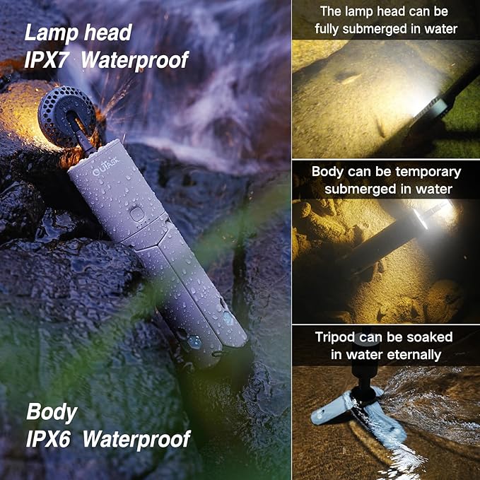 Outask Camping Light Telescopic Collapsible Magnetic Camping Lantern with 12000mAh Battery Telescoping IPX6/IPX7 Waterproof Flashlights Camping Lamp for Emergency Camping Hiking (Military Green)