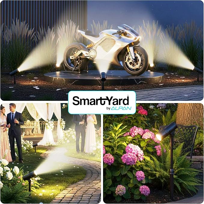Outdoor Solar Spotlight 2 Pack with 15 Panel - Waterproof LED Easy to Install Adjustable Height Outdoor Solar Lights for Yard Garden Patio Trees - Solar Landscape Lights &amp Accent