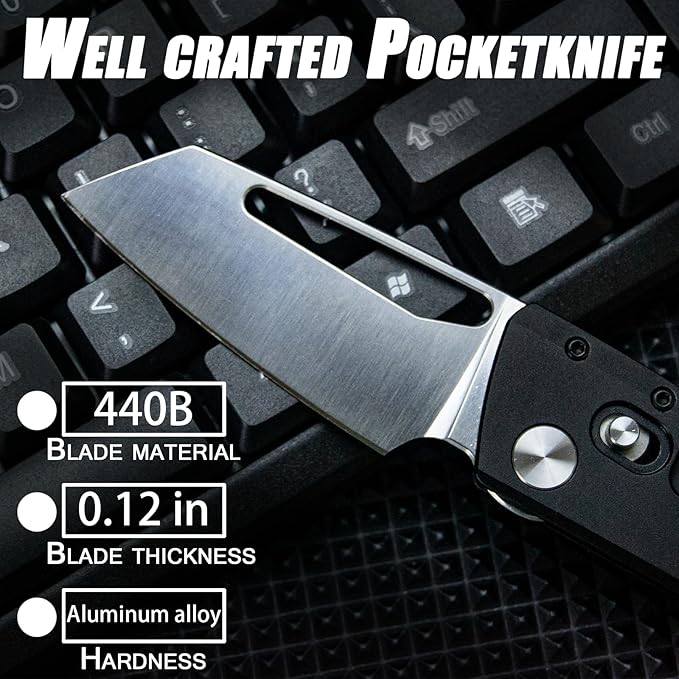 EDC Aluminium Alloy Folding Utility Knife with 2.56 Box Cutter Pocket Knife with Clip