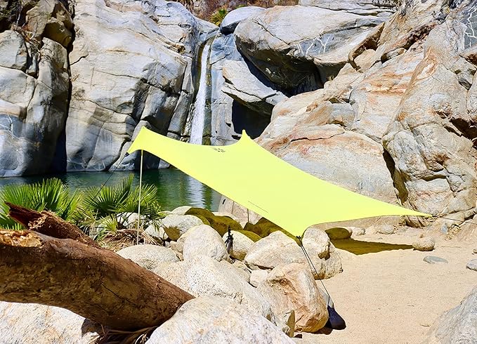 Neso Grande Portable Beach Tent Sun Shelter - Lightweight Beach Shade Canopy - Easy Setup for Family Outings - Patented Reinforced Corners - UPF 50+ Sun Protection
