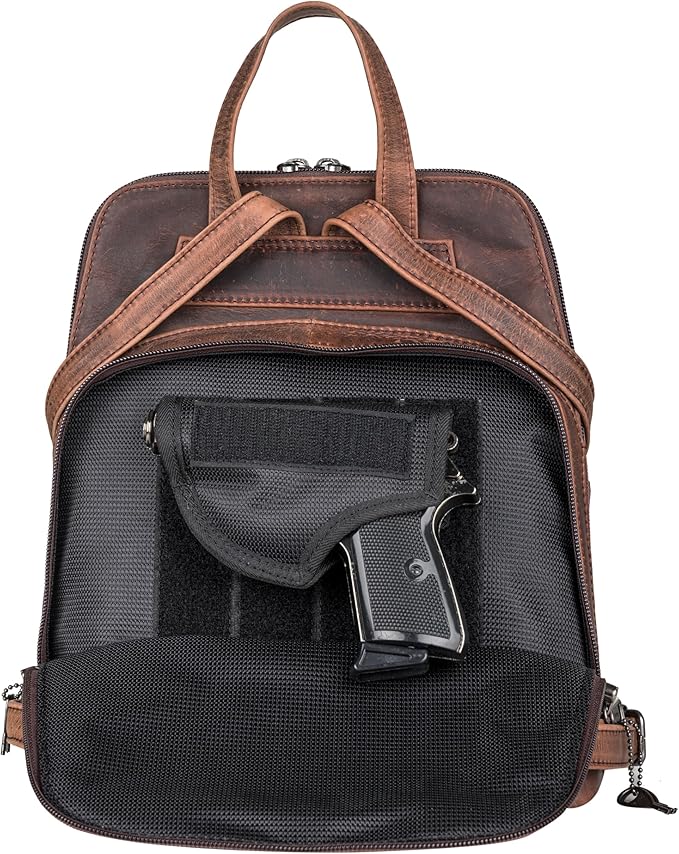 Lady Conceal Concealed Carry Purse -Jayden Backpack Brown